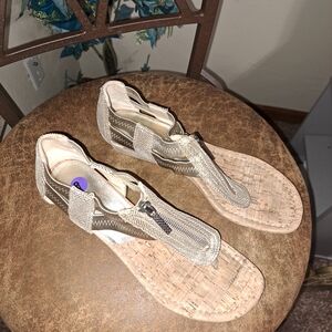 Donald J. Pliner Tan Sandals with Cork Footbed